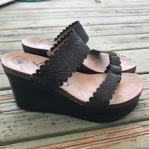 OTBT Shoes - OTBT Leather Beach Park Sandal Black Size 9